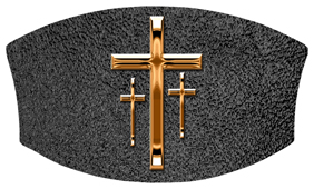 DNSWILL 517 CP SH BK Copper 3 Crosses Shimmer Black Background